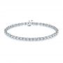14k White Gold 4 Carat Diamond Tennis Bracelet - Three-Quarter View -  104127 - Thumbnail