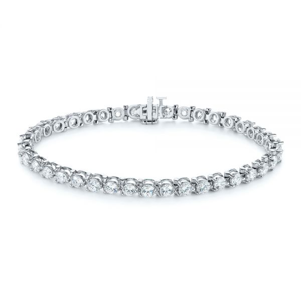 14 Karat White Gold Three Prongs Diamond Tennis Bracelet '8 Carat' For Sale  at 1stDibs | 8 carat tennis bracelet, different types of prongs, three  prongs illusion