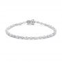 18k White Gold 18k White Gold Alternating Round And Marquise Diamond Tennis Bracelet - Three-Quarter View -  107105 - Thumbnail