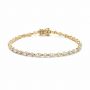 18k Yellow Gold 18k Yellow Gold Alternating Round And Marquise Diamond Tennis Bracelet - Three-Quarter View -  107105 - Thumbnail