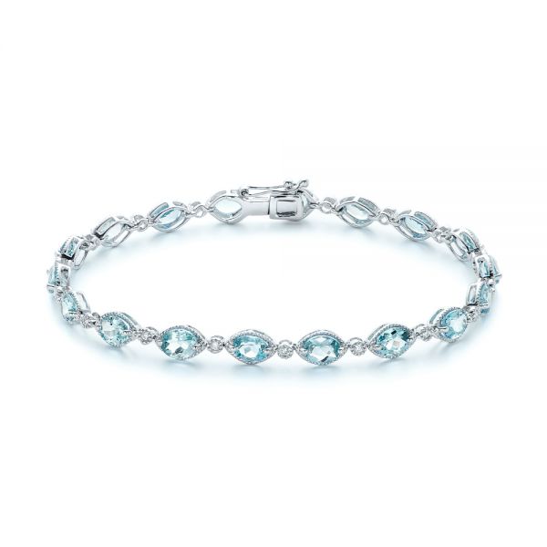 Lot - Platinum, Aquamarine and Diamond Bracelet, Tiffany & Co.