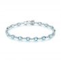 14k White Gold Aquamarine And Diamond Bracelet - Three-Quarter View -  102209 - Thumbnail