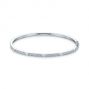 14k White Gold Baguette Diamond And Pave Bangle - Three-Quarter View -  105952 - Thumbnail