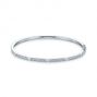 18k White Gold 18k White Gold Baguette Diamond And Pave Bangle - Three-Quarter View -  105952 - Thumbnail