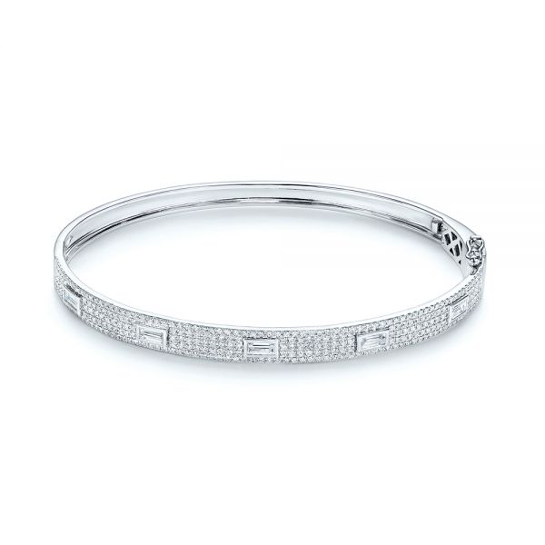 Baguette Diamond and Pave Bangle - Image