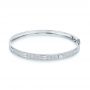  Platinum Platinum Baguette Diamond And Pave Bangle - Three-Quarter View -  106066 - Thumbnail