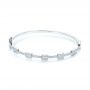 18k White Gold 18k White Gold Baguette Diamond And Pave Bangle - Three-Quarter View -  106068 - Thumbnail