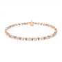 18k Rose Gold 18k Rose Gold Blue Sapphire And Diamond Bracelet - Three-Quarter View -  107043 - Thumbnail
