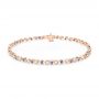 14k Rose Gold 14k Rose Gold Blue Sapphire And Diamond Bracelet - Three-Quarter View -  107043 - Thumbnail