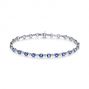 14k White Gold Blue Sapphire And Diamond Bracelet - Three-Quarter View -  105931 - Thumbnail