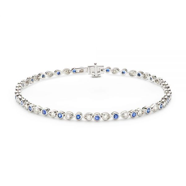 Blue Sapphire and Diamond Bracelet - Image