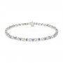 18k White Gold 18k White Gold Blue Sapphire And Diamond Bracelet - Three-Quarter View -  107043 - Thumbnail