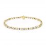14k Yellow Gold 14k Yellow Gold Blue Sapphire And Diamond Bracelet - Three-Quarter View -  107043 - Thumbnail