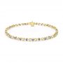 14k Yellow Gold 14k Yellow Gold Blue Sapphire And Diamond Bracelet - Three-Quarter View -  107043 - Thumbnail