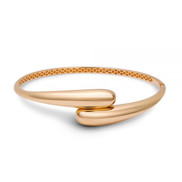 14k Rose Gold 14k Rose Gold Bypass Bangle - Three-Quarter View - 107699