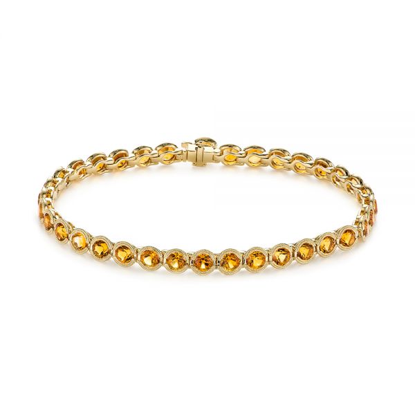 14k Yellow Gold Citrine Bracelet - Three-Quarter View -  105014