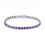 14k White Gold Contemporary Amethyst Bracelet - Three-Quarter View -  105013 - Thumbnail