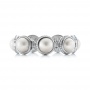  Platinum Platinum Custom Pearl And Diamond Bracelet - Top View -  102124 - Thumbnail