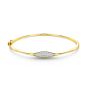 14k Yellow Gold Diamond Bangle Bracelet - Three-Quarter View -  108155 - Thumbnail