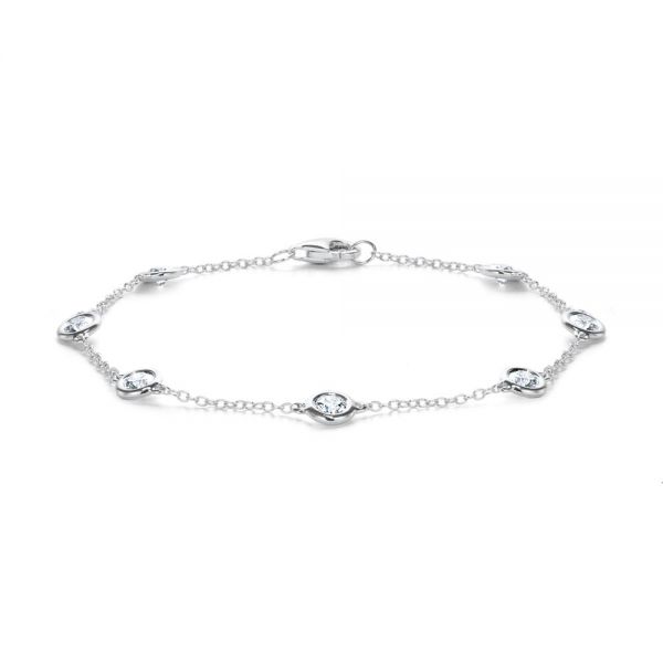  Platinum Platinum Diamond Bezel Bracelet - Three-Quarter View -  107169