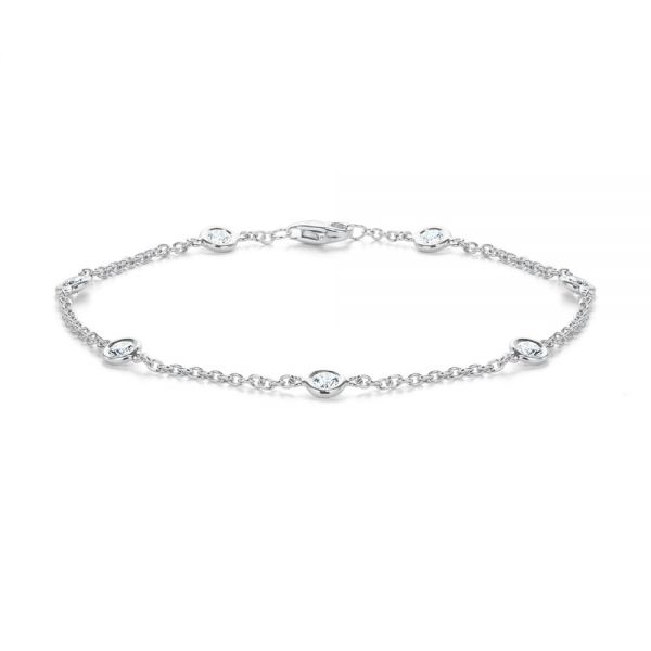  Platinum Platinum Diamond Bezel Bracelet - Three-Quarter View -  107174