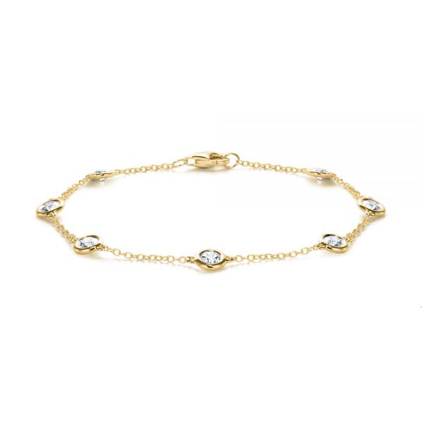 18k Yellow Gold 18k Yellow Gold Diamond Bezel Bracelet - Three-Quarter View -  107169