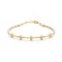 14k Yellow Gold Diamond Blocks Station Bangle - Three-Quarter View -  107998 - Thumbnail