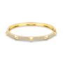 14k Yellow Gold Diamond Pyramid Stud Bangle - Three-Quarter View -  108005 - Thumbnail