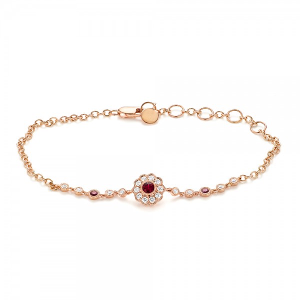 14k Yellow Gold Ruby And Diamond Bracelet #107042 - Seattle Bellevue |  Joseph Jewelry