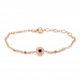  14K Gold 14K Gold Diamond And Ruby Bracelet - Three-Quarter View -  103176 - Thumbnail