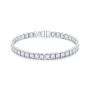14k White Gold Emerald Cut Diamond Tennis Bracelet - Three-Quarter View -  107906 - Thumbnail