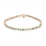 14k Rose Gold 14k Rose Gold Emerald And Diamond Bracelet - Three-Quarter View -  107063 - Thumbnail