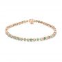 18k Rose Gold 18k Rose Gold Emerald And Diamond Bracelet - Three-Quarter View -  107063 - Thumbnail