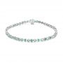 18k White Gold 18k White Gold Emerald And Diamond Bracelet - Three-Quarter View -  107063 - Thumbnail