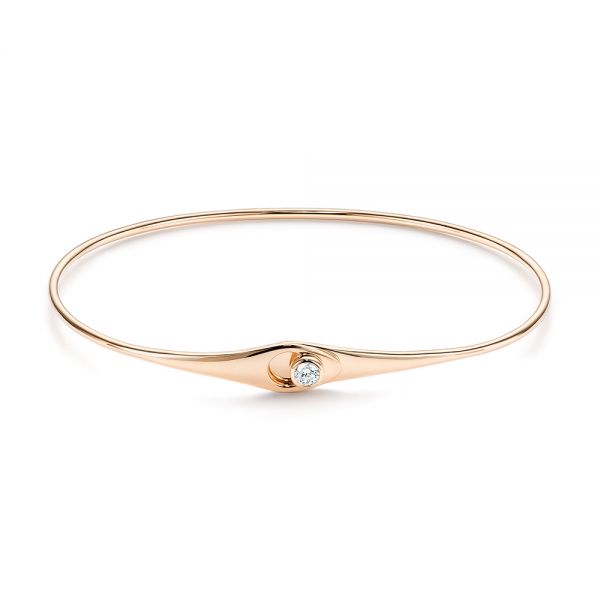 14k Rose Gold 14k Rose Gold Flexible Diamond Bracelet - Three-Quarter View -  106850