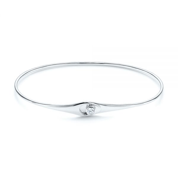 18k White Gold 18k White Gold Flexible Diamond Bracelet - Three-Quarter View -  106850