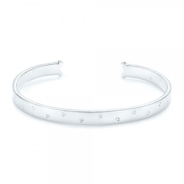 Flush Set Diamond Bangle - Three-Quarter View -  103012