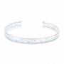  18K Gold Flush Set Diamond Bangle - Three-Quarter View -  103012 - Thumbnail