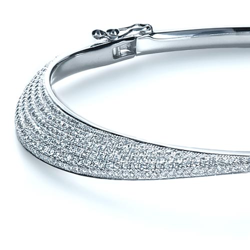  14K Gold 14K Gold Micro-pave Diamond Bracelet - Side View -  1374