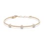 18k Rose Gold 18k Rose Gold Omega Chain Floral Diamond Bangle - Three-Quarter View -  107999 - Thumbnail