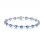 14k White Gold Pastel Blue Sapphire And Diamond Bracelet - Three-Quarter View -  105652 - Thumbnail