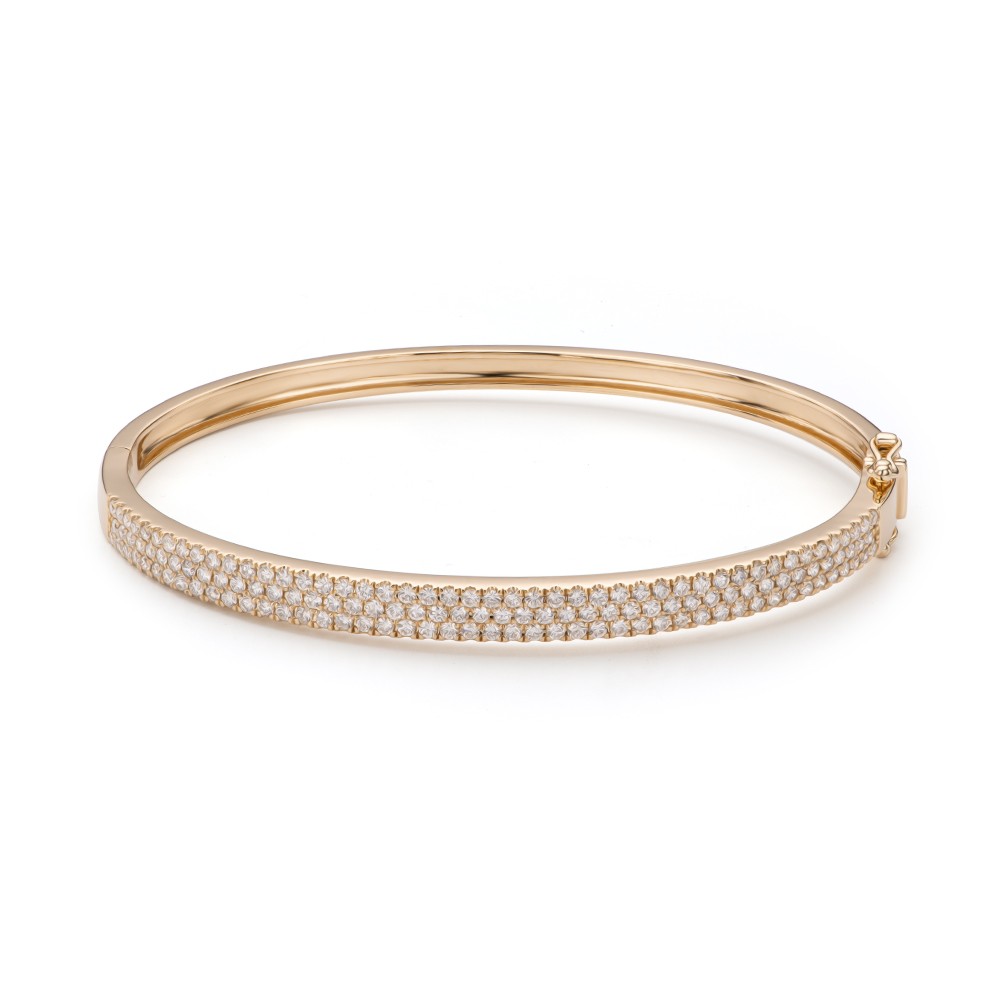 Pave Diamond Bangle - three-quarter view