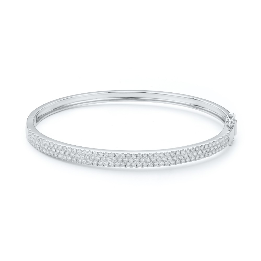 Pave Diamond Bangle - three-quarter view