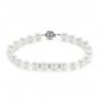 14k White Gold Pearl And Diamond Bracelet - Three-Quarter View -  103640 - Thumbnail