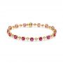 14k Yellow Gold Pink Tourmaline And Diamond Bracelet - Three-Quarter View -  105998 - Thumbnail