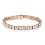 14k Rose Gold 14k Rose Gold 10 Carat Diamond Tennis Bracelet - Three-Quarter View -  104130 - Thumbnail