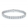  Platinum 10 Carat Diamond Tennis Bracelet - Three-Quarter View -  104130 - Thumbnail