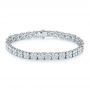 18k White Gold 18k White Gold 10 Carat Diamond Tennis Bracelet - Three-Quarter View -  104130 - Thumbnail