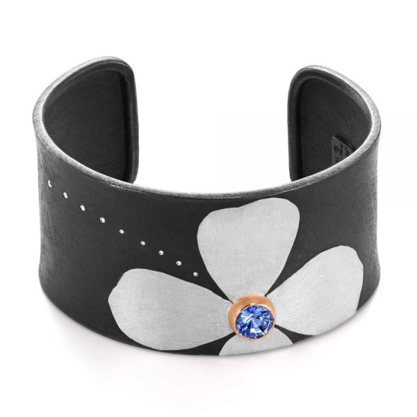 Platinum and Oxidized Silver Cuff Bracelet - reference design