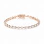 14k Rose Gold 14k Rose Gold Round Diamond Tennis Bracelet - Three-Quarter View -  107165 - Thumbnail
